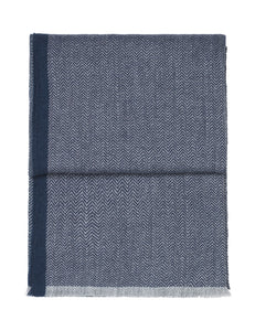 Elvang Denmark Herringbone pledd Throw Dark blue/grey